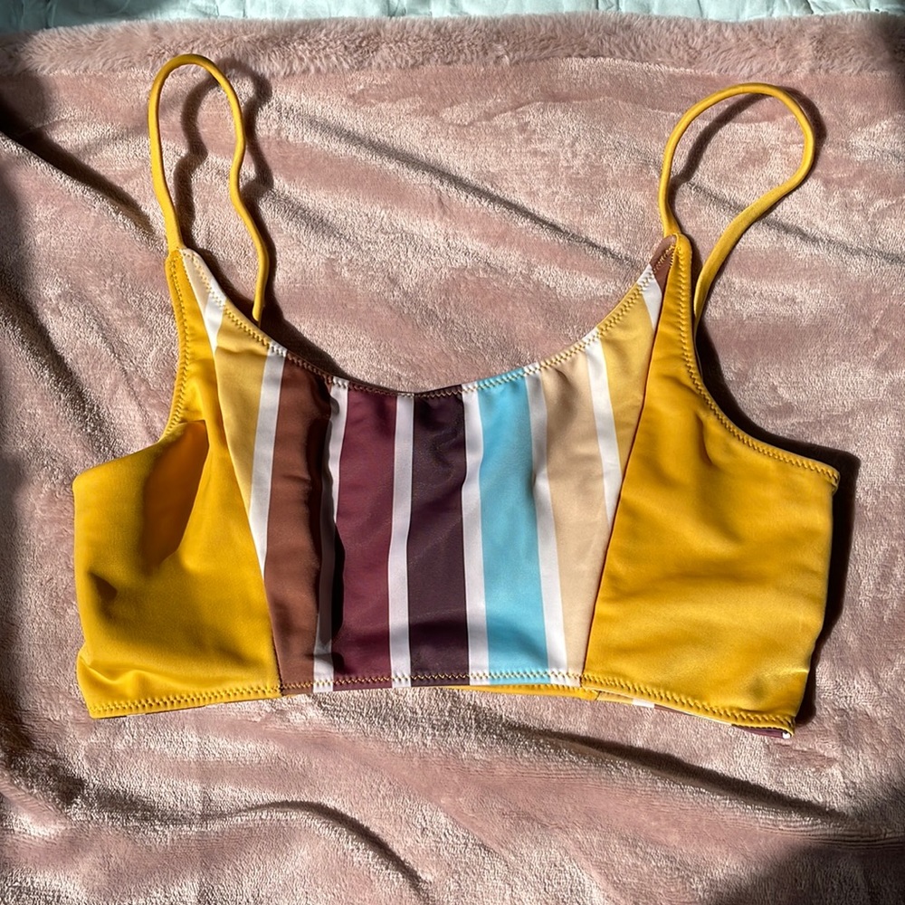 NWOT BOGO Sunday Retro Stripe Swim Top